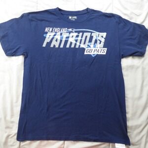 New England Patriots Shirt Mens Large Blue T-Shirt NFL Team Apparel
